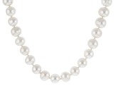 Cultured Freshwater Pearl with White Diamond Accents Rhodium Over Sterling Silver 18 Inch Necklace