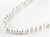 Cultured Freshwater Pearl with White Diamond Accents Rhodium Over Sterling Silver 18 Inch Necklace