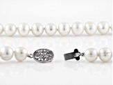 Cultured Freshwater Pearl with White Diamond Accents Rhodium Over Sterling Silver 18 Inch Necklace