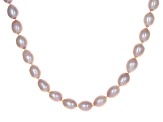 Light Pink Cultured Freshwater Pearl Rhodium Over Sterling Silver 18 Inch Strand Necklace