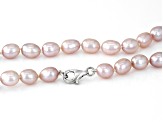 Light Pink Cultured Freshwater Pearl Rhodium Over Sterling Silver 18 Inch Strand Necklace