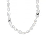 White Cultured Freshwater Pearl Sterling Silver 32 Inch Endless Strand Necklace
