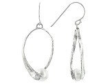 White Cultured Freshwater Pearl Sterling Silver Drop Earrings