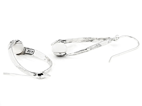 White Cultured Freshwater Pearl Sterling Silver Drop Earrings