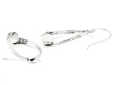 White Cultured Freshwater Pearl Sterling Silver Drop Earrings