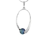 Black Cultured Freshwater Pearl Sterling Silver 18 Inch Necklace