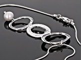 White Cultured Freshwater Pearl Sterling Silver 18 Inch Necklace