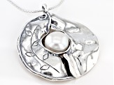 White Cultured Freshwater Pearl Sterling Silver 18 Inch Necklace