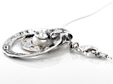 White Cultured Freshwater Pearl Sterling Silver With 14k Yellow Gold Over Accent 18 Inch Necklace