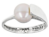 White Cultured Freshwater Pearl Sterling Silver Ring