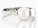 White Cultured Freshwater Pearl Sterling Silver Ring