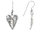 White Cultured Freshwater Pearl Sterling Silver Earrings