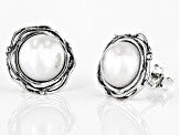 White Cultured Freshwater Pearl Sterling Silver Earrings