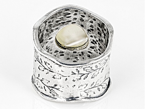 White South Sea Mother-Of-Pearl Sterling Silver Ring