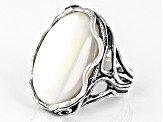 White South Sea Mother-Of-Pearl Sterling Silver Ring