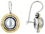 Platinum Cultured Freshwater Pearl Sterling Silver & 14k Yellow Gold Over Silver Two-Tone Earrings