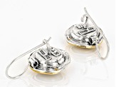 Platinum Cultured Freshwater Pearl Sterling Silver & 14k Yellow Gold Over Silver Two-Tone Earrings