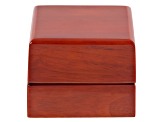 Wooden Presentation Earring/Pendant Box with White Faux Leather Lining