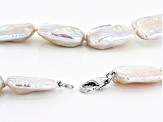 White Cultured Freshwater Pearl Rhodium Over Sterling Silver 18 Inch Necklace