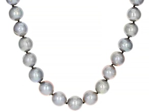 Platinum Cultured Freshwater Pearl Rhodium Over Sterling Silver Strand Necklace