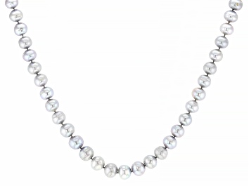 Picture of Platinum Cultured Freshwater Pearl Rhodium Over Sterling Silver 20 Inch Strand Necklace