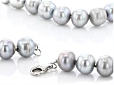 Platinum Cultured Freshwater Pearl Rhodium Over Sterling Silver 20 Inch Strand Necklace