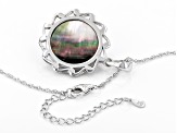 Silver Cultured South Sea Mabe Pearl Rhodium Over Sterling Silver Pendant With Chain