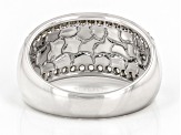 Multi-Color South Sea Mother-of-Pearl & White Zircon Rhodium Over Sterling Silver Ring