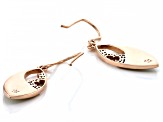 White South Sea Mother-of-Pearl & White Zircon 18k Rose Gold Over Sterling Silver Earrings