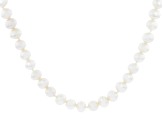 White Cultured Freshwater Pearl Rhodium Over Sterling Silver 28 Inch Strand Necklace
