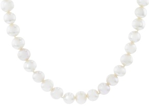 White Cultured Freshwater Pearl Rhodium Over Sterling Silver 36 Inch Strand Necklace