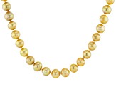 Golden Cultured Freshwater Pearl & Champagne Diamond 18k Yellow Gold Over Silver Necklace 0.06ctw