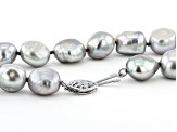 Silver Cultured Freshwater Pearl Rhodium Over Sterling Silver 18 Inch Strand Necklace