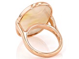 White South Sea Mother-of-Pearl 18k Rose Gold Over Sterling Silver Ring