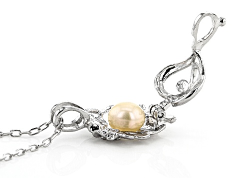 Wish Pearl Cage Pendant, 925 Sterling Silver Cage Freshwater Pearl