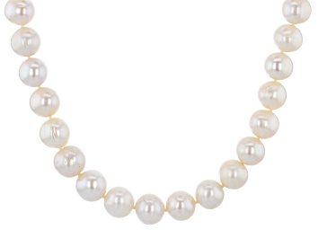 Picture of White Cultured Freshwater Pearl Rhodium Over Sterling Silver 20 Inch Strand Necklace
