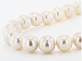 White Cultured Freshwater Pearl Rhodium Over Sterling Silver 20 Inch Strand Necklace