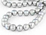 Silver Cultured Freshwater Pearl Rhodium Over Sterling Silver 20 Inch Strand Necklace
