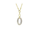 White South Sea Mother-of-Pearl 18k Yellow Gold Over Sterling Silver 16 Inch Necklace