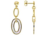 White South Sea Mother-of-Pearl 18k Yellow Gold Over Sterling Silver Earrings
