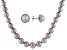 Cultured Kasumiga Pearl & Cubic Zirconia Rhodium Over Silver Necklace & Earring Set 0.25ctw