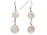 10-12mm White Cultured Freshwater Pearl Rhodium Over Sterling Silver Drop Earrings