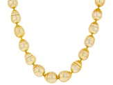 Golden Cultured South Sea Pearl 14k Yellow Gold Over Sterling Silver 18 Inch Strand Necklace