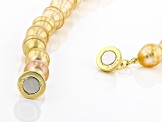 Golden Cultured South Sea Pearl 14k Yellow Gold Over Sterling Silver 18 Inch Strand Necklace