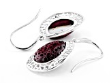 Purple Spiny Oyster Shell Rhodium Over Sterling Silver Earrings