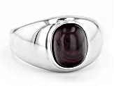 Purple Spiny Oyster Shell Rhodium Over Sterling Silver Ring