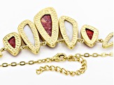 Red Sponge Coral & White South Sea Mother-of-Pearl 18k Yellow Gold Over Silver 18 Inch Necklace