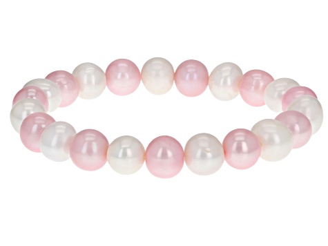 Multi-Color Cultured Freshwater Pearl Stretch Bracelet Set of 3