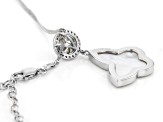 White Cultured Freshwater Pearl, Mother-of-Pearl, & Cubic Zirconia Rhodium Over Silver Pendant