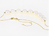 White Cultured Freshwater Pearl 14k Yellow Gold 16 Inch Necklace